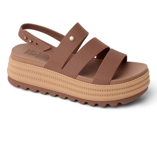 Reef Women's Water Vista Higher 2 Platform Sandals Chocolate front view