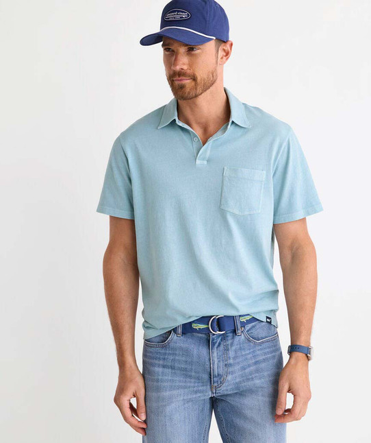 Vineyard Vines Men's Surf Polo in Del Mar Blue