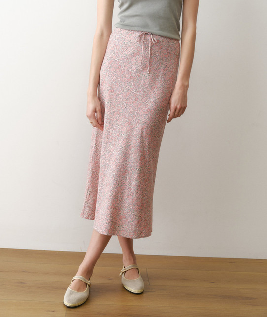 Marine Layer Women's Avery Hemp Midi Skirt Bouquet full length