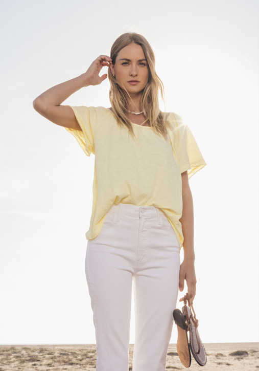 Dylan Women's Masie Top Natural Yellow on model