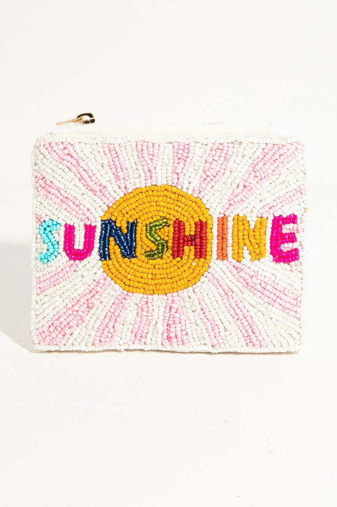 Sunshine Seed Bead Coin Purse full view