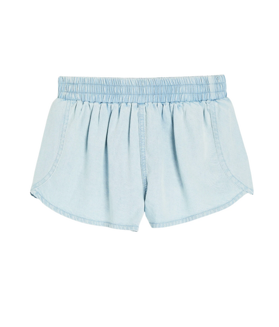 Tractr Girls' Dolphin Hem Shorts in Light Indigo
