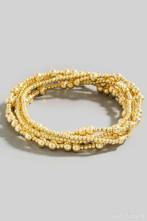 Mixed Mini Gold Dipped Beaded Bracelet