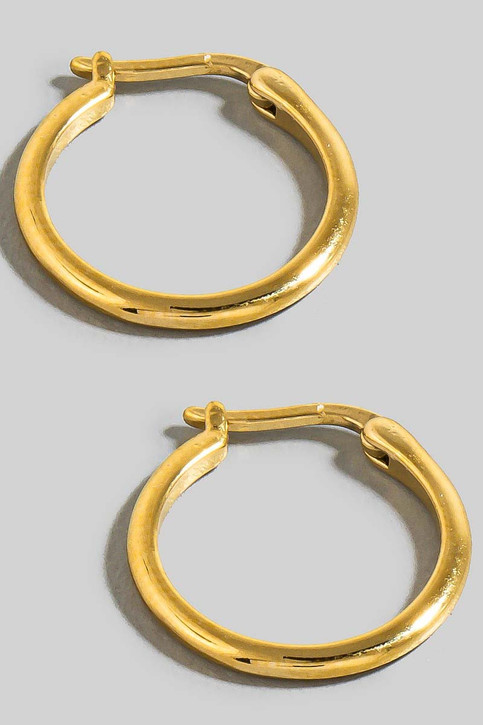 Fame Accessories Gold Plated Dainty Latch Hoop Earrings gold plated