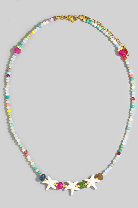 Beaded Starfish Charms Necklace