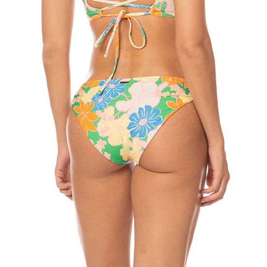 The Maaji Women's Tropic Lei Flirt Low Rise Bikini Bottoms in Open Green