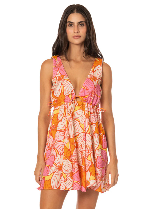 The Maaji Women's Retro Bloom Nova Short Dress in Open Pink