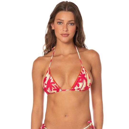 The Maaji Women's Dreamscape Glow Balmy Triangle Bikini Top in Dark Pink