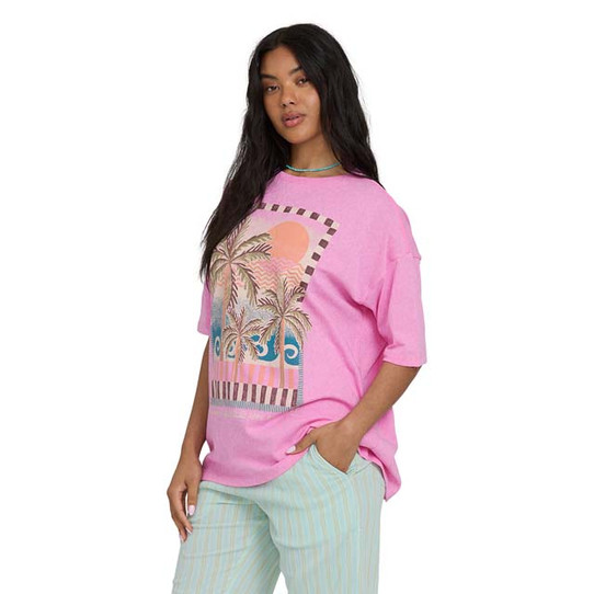 The Billabong Women's Feel the Heat Tee in Party Pink