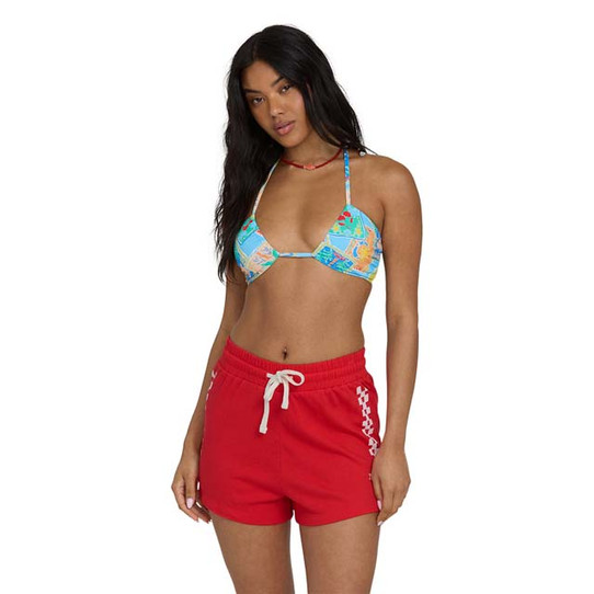 Billabong Women's Vacay Forever Knit Shorts Fiesta Red flat lay
