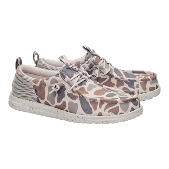 HeyDude x Burlebo Men's Wally Funk Deer Camo Shoes camo pattern detail