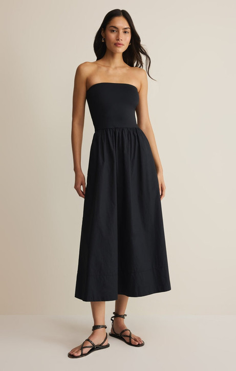 Z Supply Women's Sunsought Strapless Midi Dress full length view