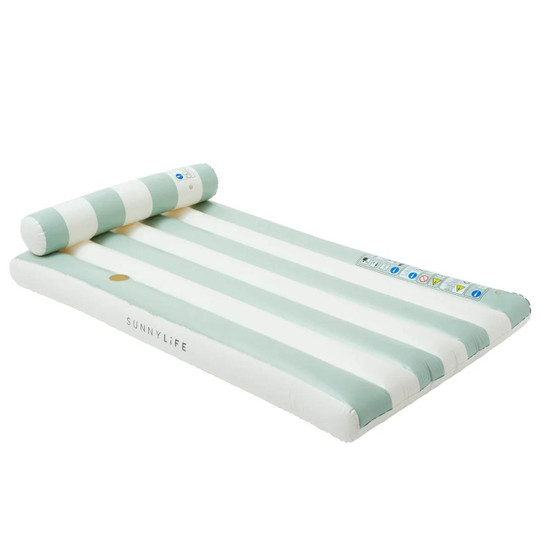 Sunny Life Luxe Lilo Pool Float in Green Stripe