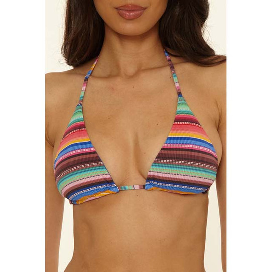 The Becca Women's Vallarta Triangle Bikini Top in Multi