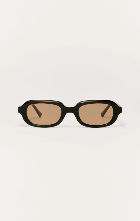 Z Supply Women's Myst Polarized Sunglasses in Polished Black - Rust Polarized