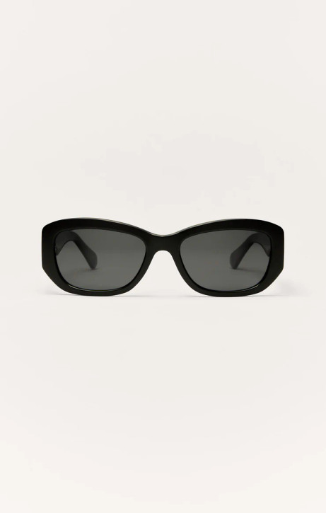 Z Supply Women's Legacy Polarized Sunglasses in Polished Black - Grey Polarized front view