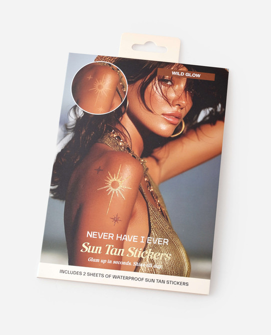 Never Have I Ever Wild Glow Sun Tan Stickers design detail