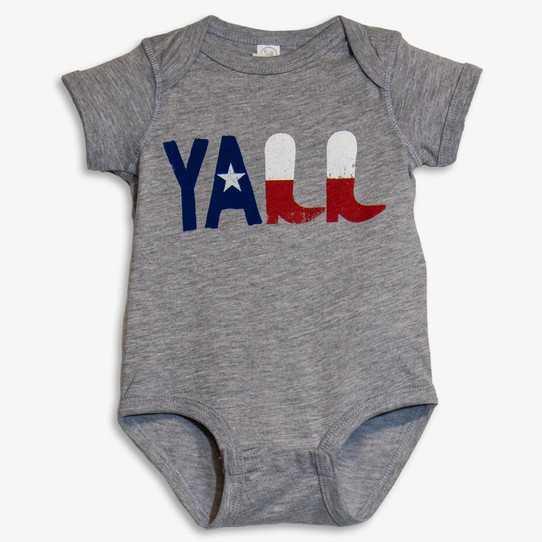 TYLER'S Infant Y'all Onesie in Heather Grey