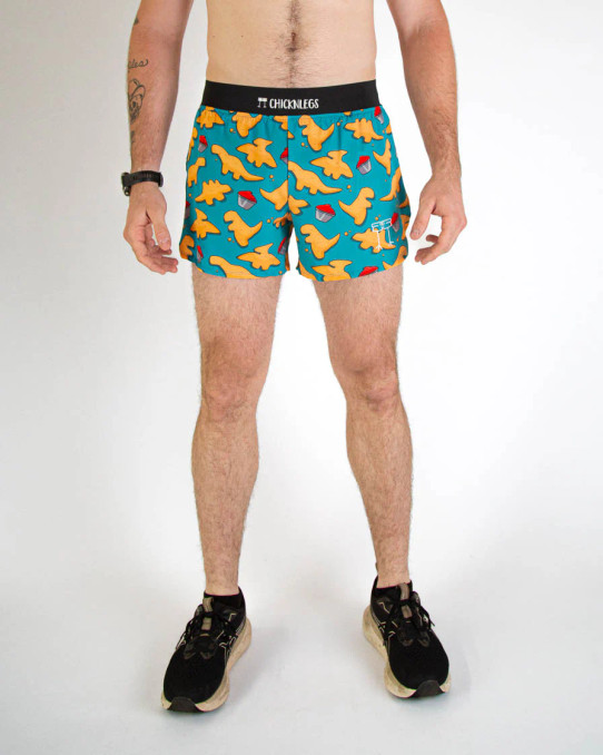ChicknLegs Nuggets 4" Half Split Running Shorts flat lay
