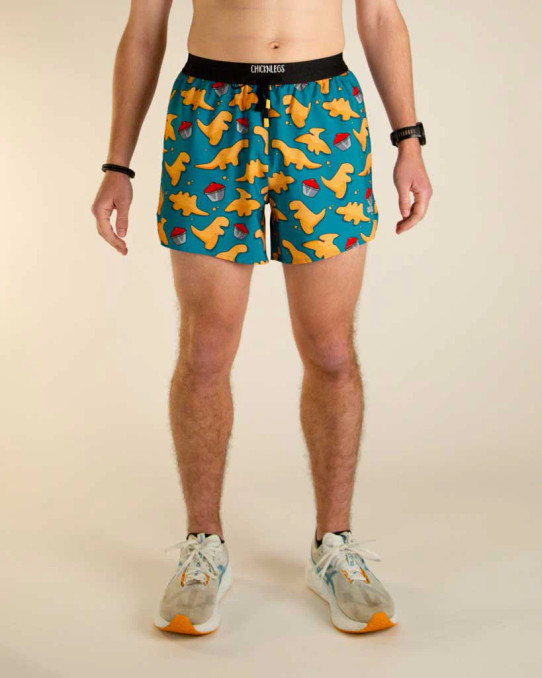 ChicknLegs Men's Nuggets 5" Running Shorts in Dino Nuggets print design