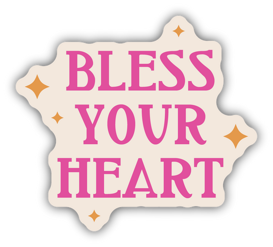 Stickers Northwest Bless Your Heart Sparkles Sticker with metallic sparkle finish