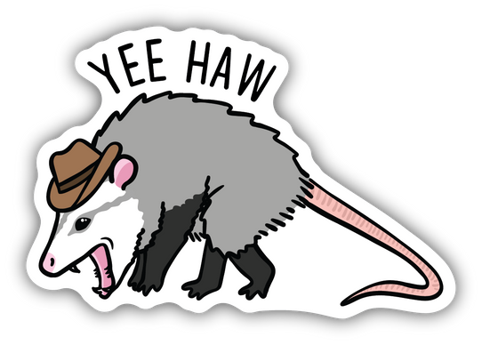 Stickers Northwest Yee Haw Cowboy Possum Sticker