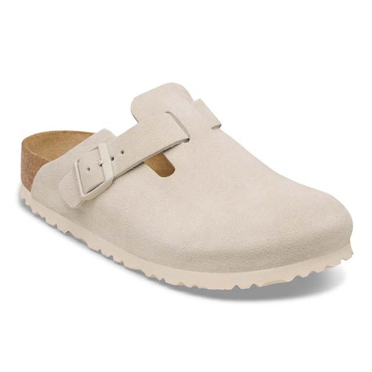 The Birkenstock Women's Boston Clogs in Oyster Suede
