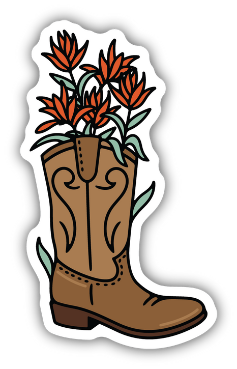 Stickers Northwest Indian Paintbrush Cowboy Boot Sticker