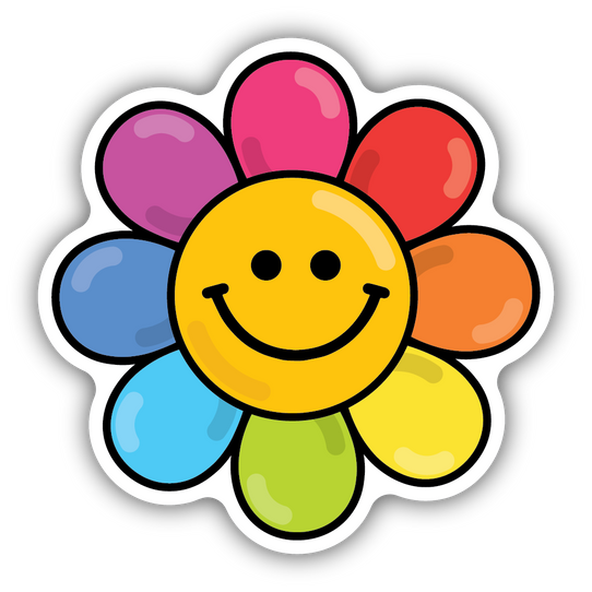 Stickers Northwest Rainbow Flower Smiley Face Sticker
