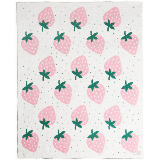 Strawberries Throw Blanket Strawberries Throw Blanket draped