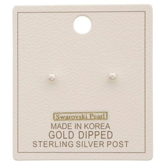 Gold Dipped Swarovski Pearl Bead Earrings