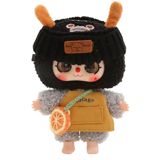 Mini Doll Orange Apron, Bag & Beanie Outfit Set