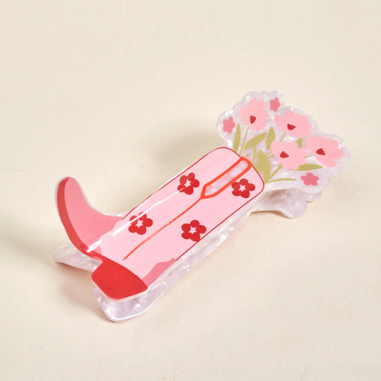 The Darling Effect Cowgirl Boot Claw Clip detail view