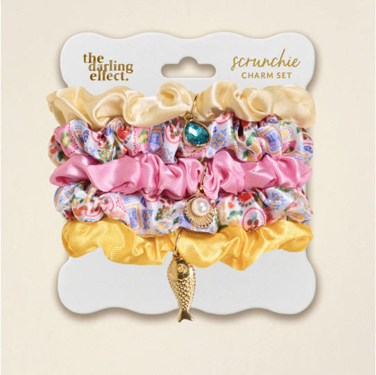 The Darling Effect Scrunchie Charm Set in Ciao Bella