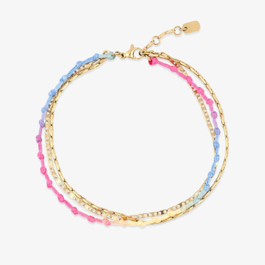 Pura Vida Ombre Knot Layered Anklet