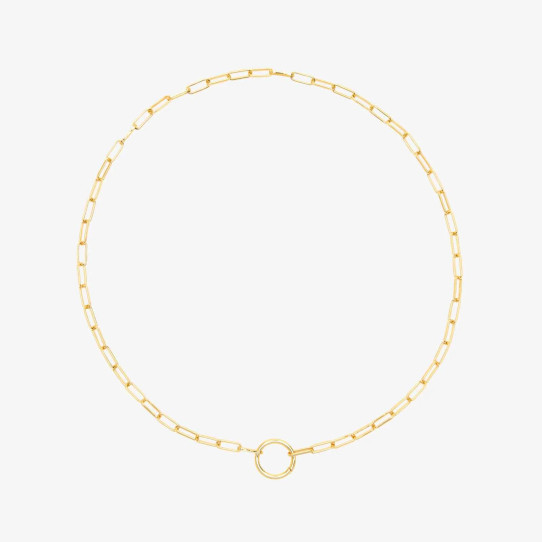 Pura Vida Harper Round Charm Chain Necklace in Gold