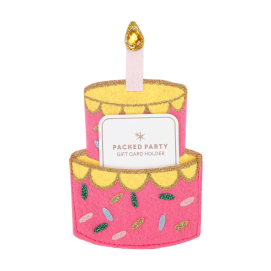 Packed Party Birthday Cake Gift Card Holder back view