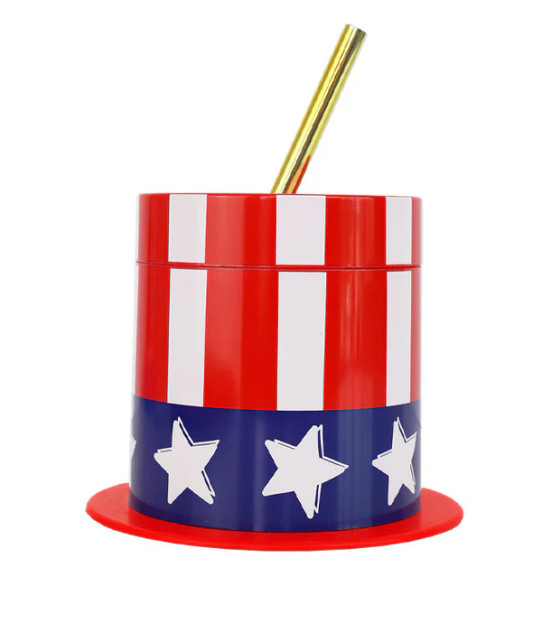 Packed Party Hats Off To The USA Sipper Cups red white and blue product shot