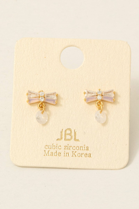 Fame Mini Ribbon Bow Earrings Mini Ribbon Bow Earrings stud view