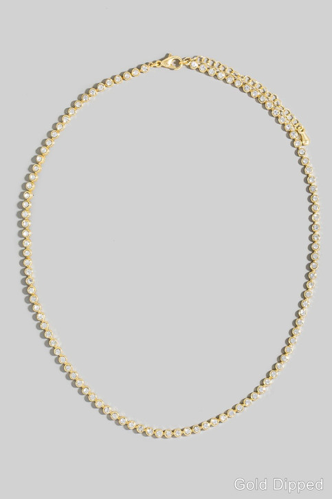 Gold Dipped Tennis Chain Necklace