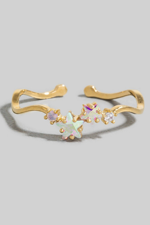 Gold Dipped Wavy Star Ring