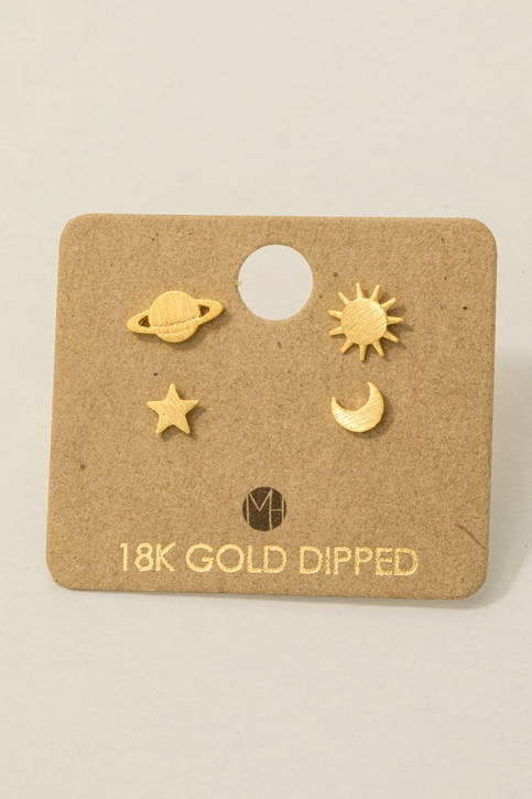 Mini Planet Sun Star Moon Earrings