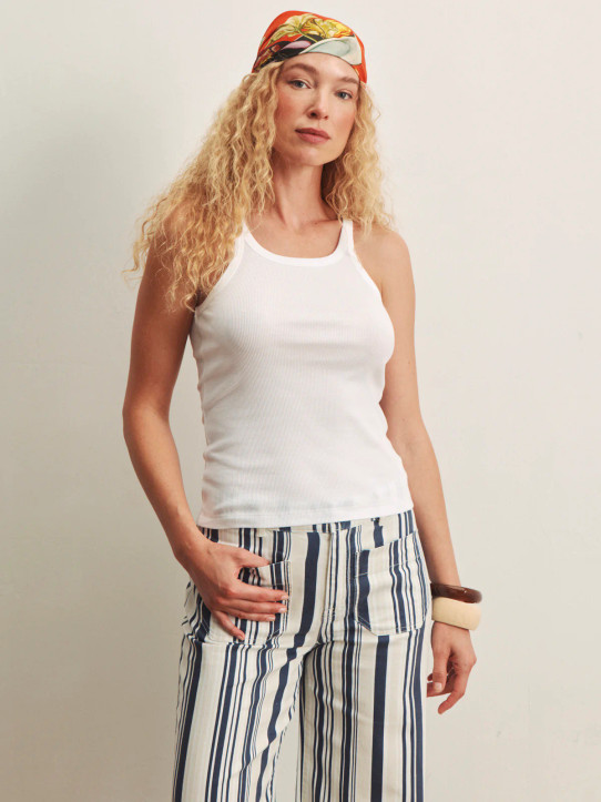 Sanctuary Women's Sprinter Rib Tank White back view