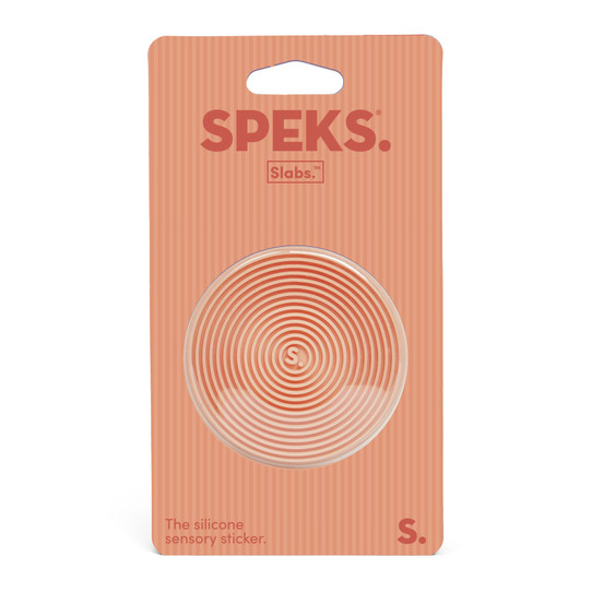 Speks Slabs Silicone Sensory Circle Sticker in Groove Orange
