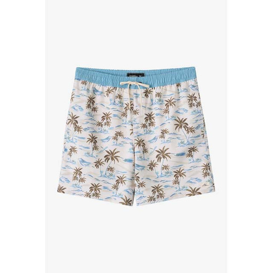 The  O'Neill Boys' Hermosa Elastic Waist Lined 16 inch Swim Trunks in Cream