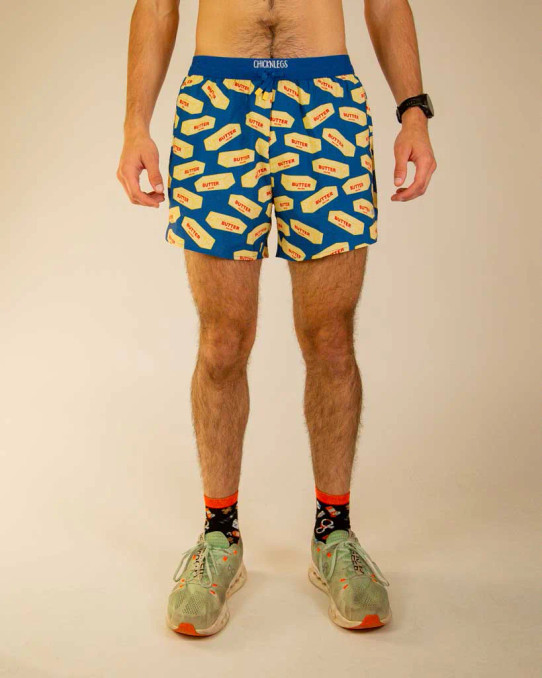 ChicknLegs Men's Butter 5" Running Shorts Butter Back full length