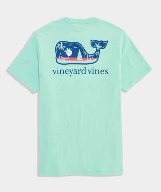 Vineyard Vines Palm Tree Whale Tee Shallow Sea Back