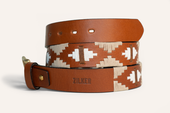 Zilker Belts Rancho Belt White front facing