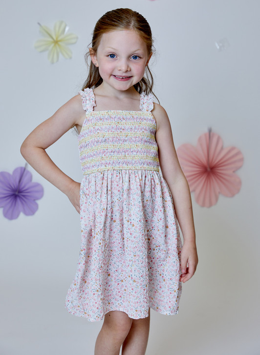 Design History Toddlers' Floral Smocked Tank Dress