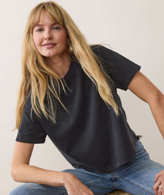 Marine Layer Women's Cloud 9 Crew Tee in Black